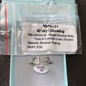 Always Glowing Smokey Grey Topaz & Diamond Ring